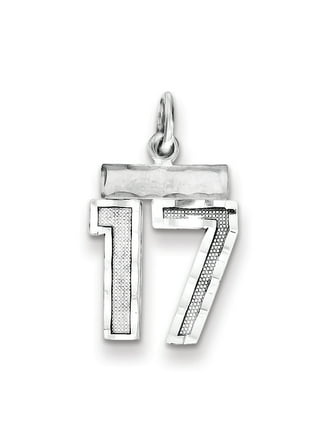 Rhodium Plated Sterling Silver Small D//C Pendant Number 56 Varsity Collection